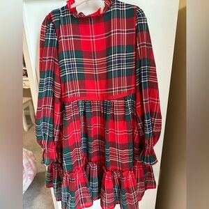 Janie and Jack Red Plaid Kids Formal Dress